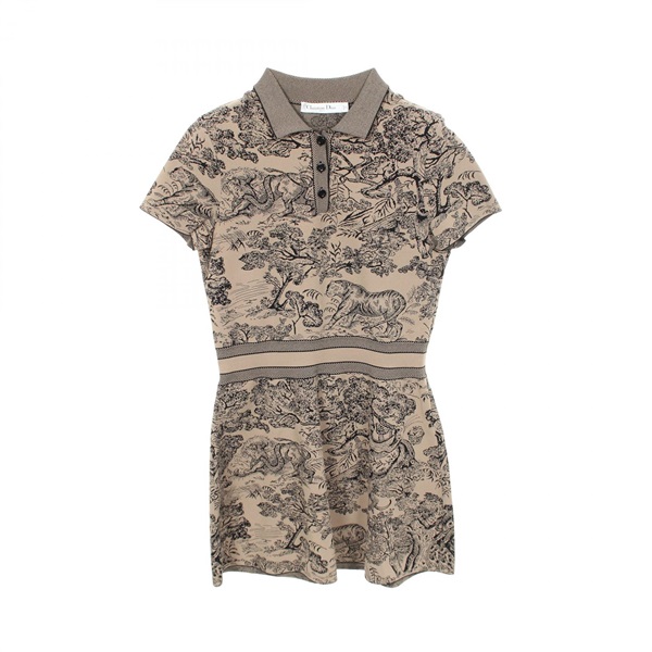 Christian Dior Toile de Jouy polo shirt Dress #38 tunic 254R50AM510 Viscose CD