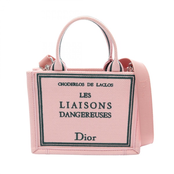 Christain Dior BOOK TOTE Small shoulder crossbody Tote hand Bag canvas Pink