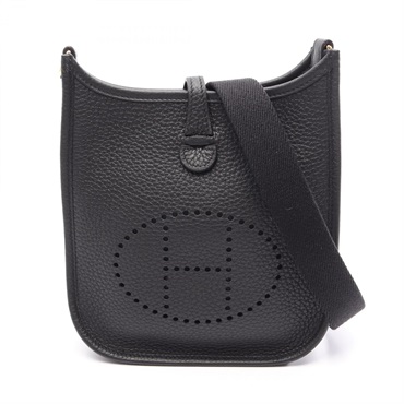 HERMES Evelyne Amazon TPM Shoulder Crossbody Bag Clemence leather Black GHW K