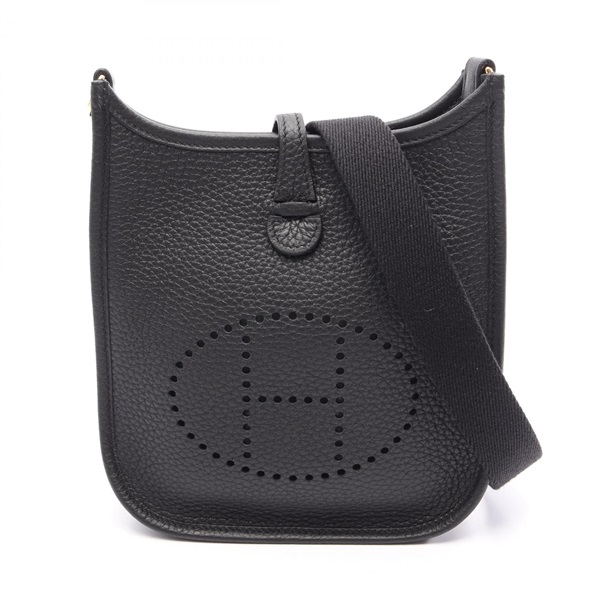 HERMES Evelyne Amazon TPM Shoulder Crossbody Bag Clemence leather Black GHW K