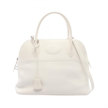 HERMES Bolide 31 shoulder Handbag J Taurillon Clemence White Used Women SHW