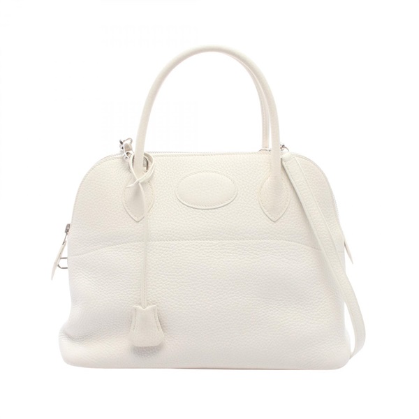 HERMES Bolide 31 shoulder Handbag J Taurillon Clemence White Used Women SHW