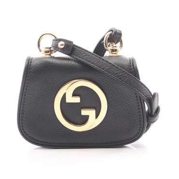 GUCCI Blondie GG Supreme Shoulder Bag 698635 leather Black GHW Women