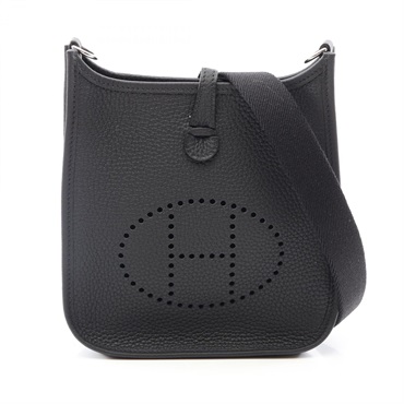 HERMES Evelyne Amazon TPM Shoulder Crossbody Bag Clemence leather Black SHW K
