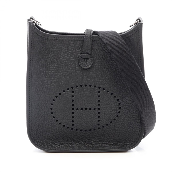 HERMES Evelyne Amazon TPM Shoulder Crossbody Bag Clemence leather Black SHW K