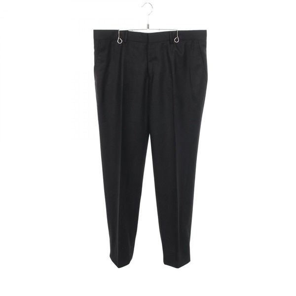 HERMES Long Pants Trousers #48 cashmere Black Used mens