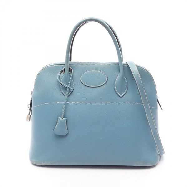 HERMES Bolide35 Shoulder Handbag Epsom leather Blue jean SHW Used Women J