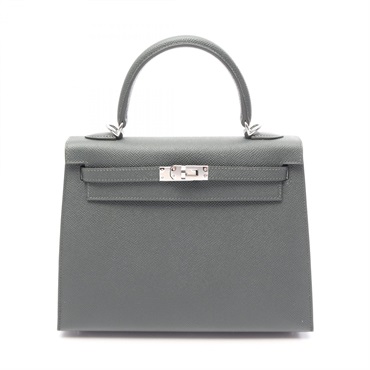 HERMES Kelly 25 Shoulder Handbag Epsom leather Green Vert Mangrove Used K SHW