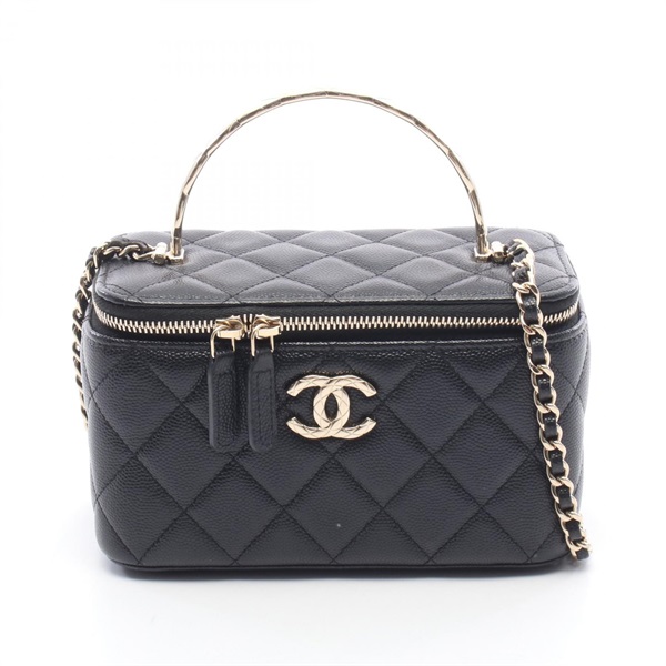 CHANEL Matelasse Vanity Top Handle chain crossbody Shoulder Bag leather BK GHW