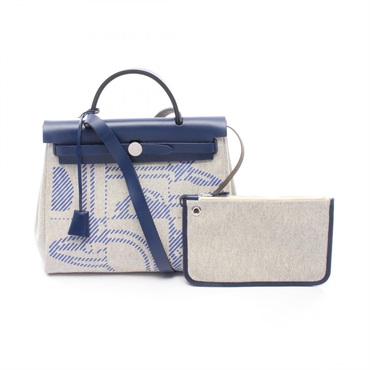 HERMES Herbag Zip PM Brides de Gala shoulder Handbag Z Toile H Swift Ecru SHW