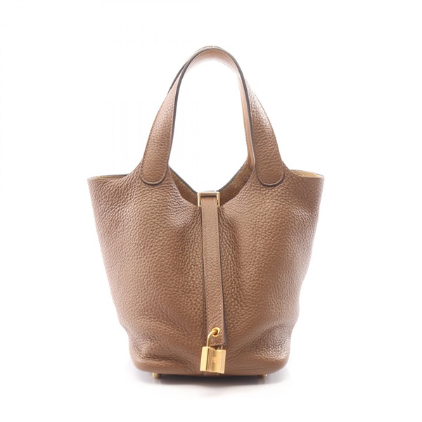 HERMES Picotin Rock PM Eclat tote Handbag U Taurillon Clemence Swift GHW Alezan