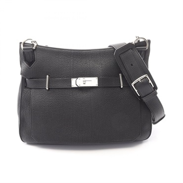 HERMES Jypsiere 34 Shoulder crossbody Bag O Taurillon Clemence Black Used SHW