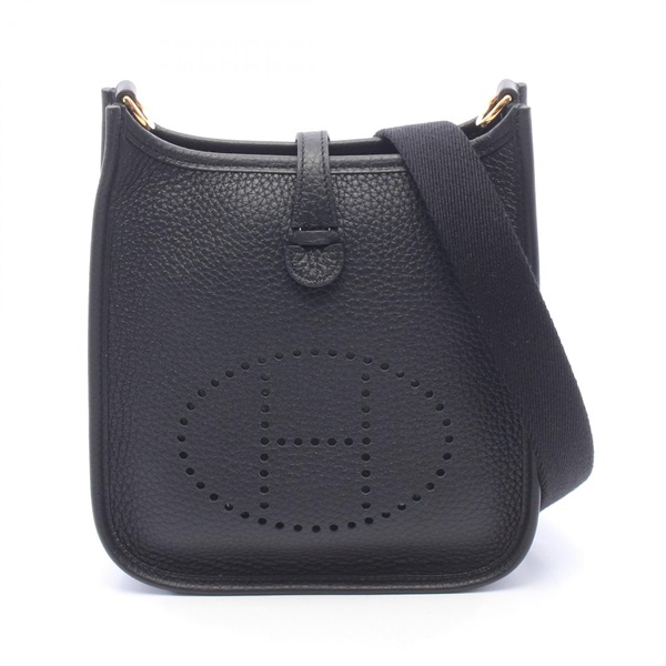 HERMES Evelyne TPM Shoulder crossbody Bag G Taurillon Clemence Black Women GHW
