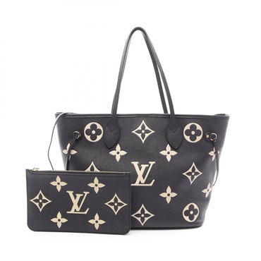 LOUIS VUITTON Neverfull MM Shoulder Tote Bag M58907 Monogram empreinte Black LV