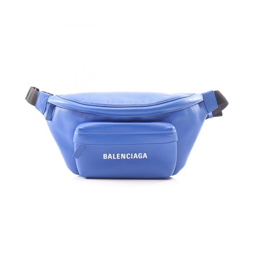 BALENCIAGA EVERYDAY BELTPACK Waist bag 552375 leather Blue Used unisex logo