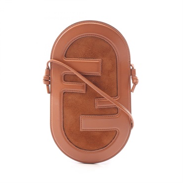 FENDI PHONE HOLDER Shoulder Crossbody Bag POuch 7AS055 leather Suede Brown Used