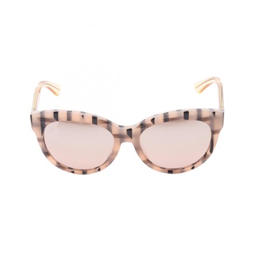 GUCCI Striped Asian Fit Sunglasses Eyewear Plastic Pink Black Multicolor Used GG