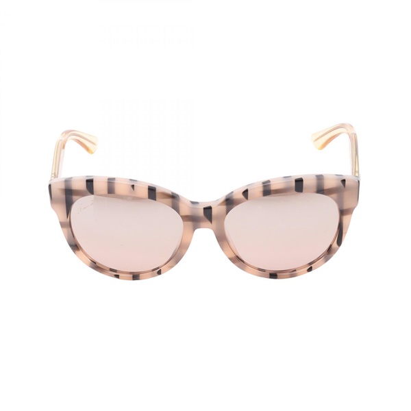 GUCCI Striped Asian Fit Sunglasses Eyewear Plastic Pink Black Multicolor Used GG