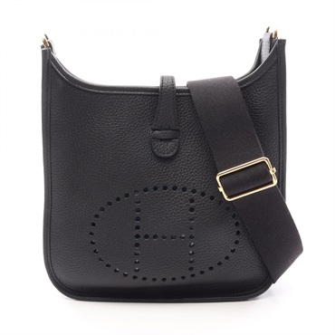 HERMES Evelyne3 23 Shoulder crossbody Bag G Taurillon Clemence Black GHW women