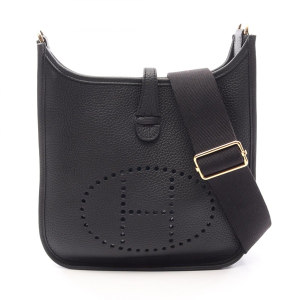 HERMES Evelyne3 23 Shoulder crossbody Bag G Taurillon Clemence Black GHW women