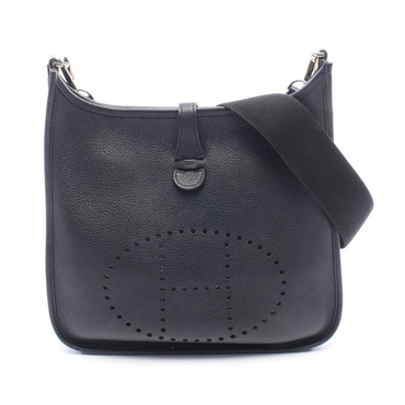 HERMES Evelyne 1 PM Shoulder hand Bag M Taurillon Clemence  Black Used Women SHW