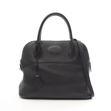 HERMES Bolide 31 Shoulder Handbag Clemence leather Black Used Women GHW Y