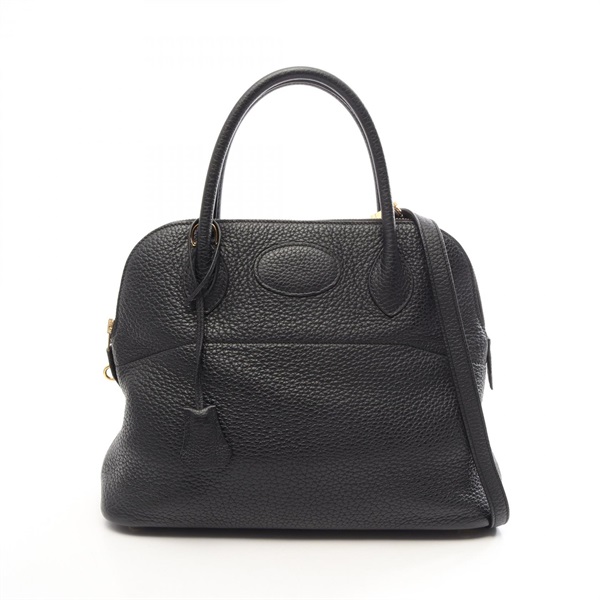 HERMES Bolide 31 Shoulder Handbag Clemence leather Black Used Women GHW Y