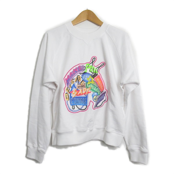 HERMES sweatshirt #36 long sleeves 3E4626DA cotton White Used