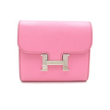 HERMES Constance compact wallet Epsom leather Pink Used Women SHW M