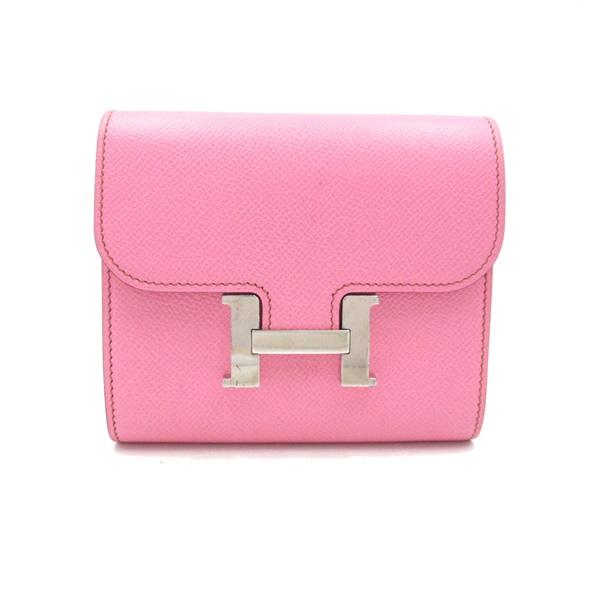 HERMES Constance compact wallet Epsom leather Pink Used Women SHW M
