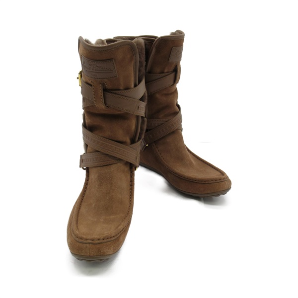 LOUIS VUITTON Mouton boots shoes FA0140 Mouton Suede Brown Used mens #37