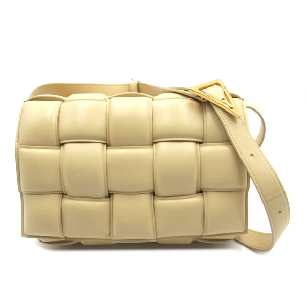 BOTTEGA VENETA Padded Cassette Shoulder Bag 591970 Lamb leather Beige Used Women