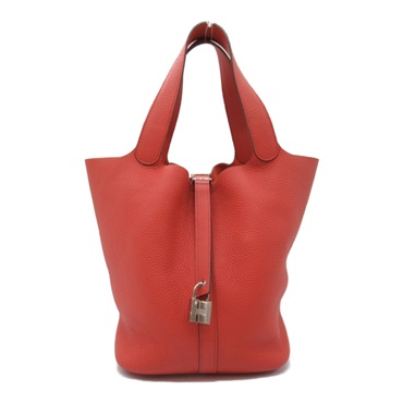 HERMES Picotin Lock GM Terre battue Handbag XIT004KT Clemence leather Used X SHW