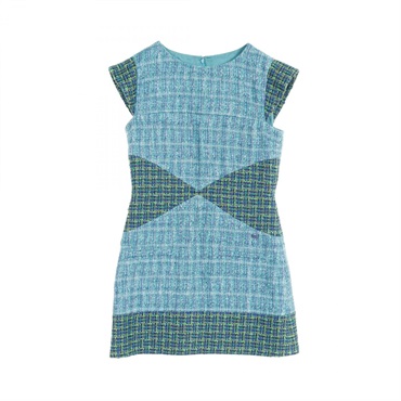 CHANEL Dress P58644V44482 Fabric Green Mulch color Used Women size 38