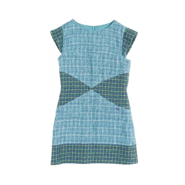 CHANEL Dress P58644V44482 Fabric Green Mulch color Used Women size 38