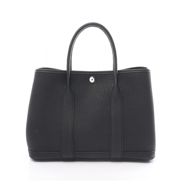 HERMES Garden party TPM Hand bag Negonda leather SHW Black Used Women