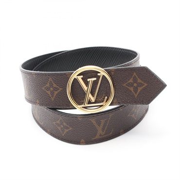 LOUIS VUITTON Ceinture LV Circle belt M9935 Monogram canvas Epi Black Used LV
