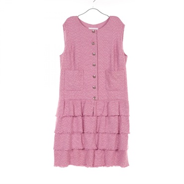 CHANEL CC Dress P43115V17673 cotton Nylon Pink Used Women Coco #44