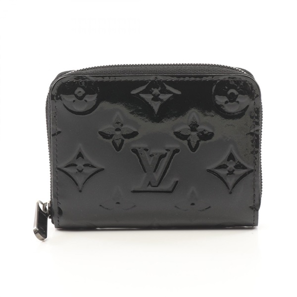 LOUIS VUITTON Zip coin purse wallet M90077 Vernis leather Black Used Women LV