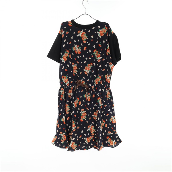 LOUIS VUITTON Dress RW191A KGL FGDS78 cotton silk Black Navy Used Women XL