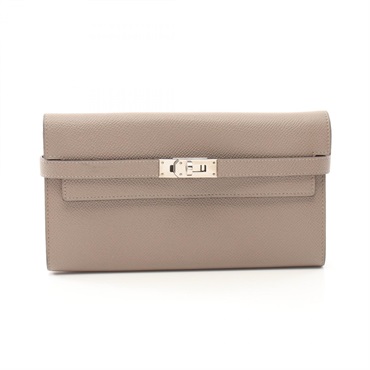 HERMES Kelly wallet Bifold purse C Epsom Gris asphalt Used SHW