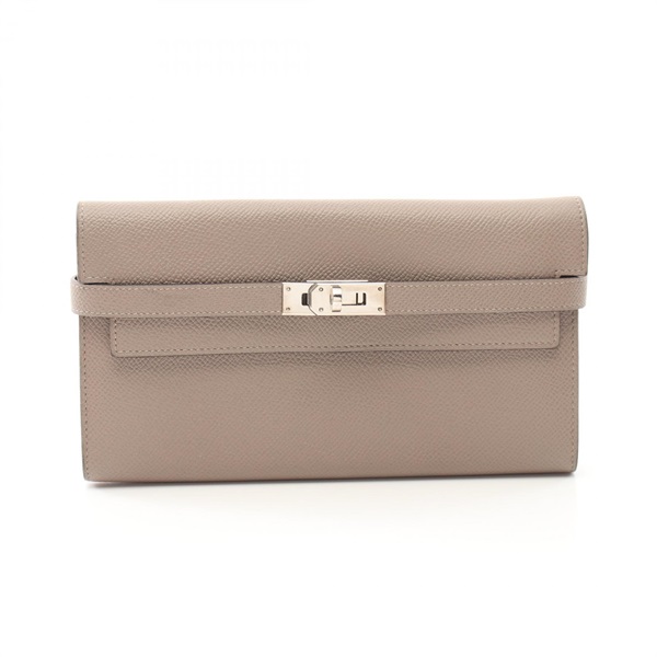 HERMES Kelly wallet Bifold purse C Epsom Gris asphalt Used SHW