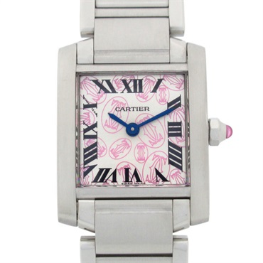 CARTIER Tank francaise SM Wrist Watch W51031Q3 Quartz Stainless Steel Used Women