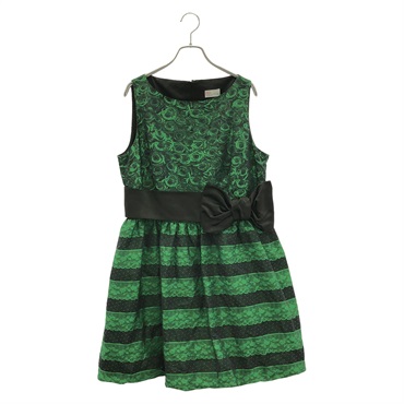 RED VALENTINO Belted Lace Dress FR3VS542-V2C698R Green Size 48 Used Women