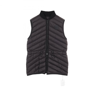 HERMES Down vest #34 long gilet 3H0156DA polyester Black Used