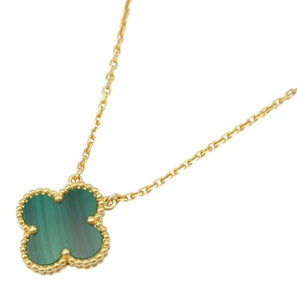Van Cleef & Arpels Vintage Alhambra Necklace Malachite 18KYG Yellow Gold Used