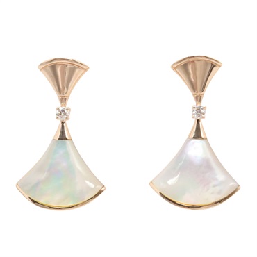 BVLGARI Diva's Dream Pierced earrings 18KPG Rose Gold Mother of pearl Used women