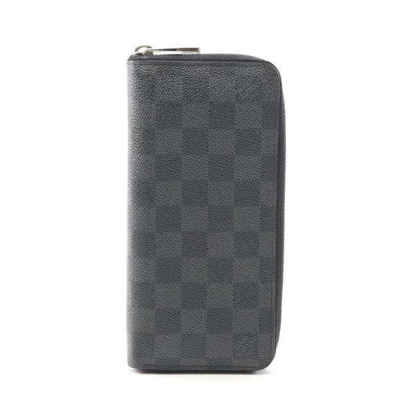 LOUIS VUITTON Zippy Wallet Vertical N63095 Damier graphite PVC Black Used mens