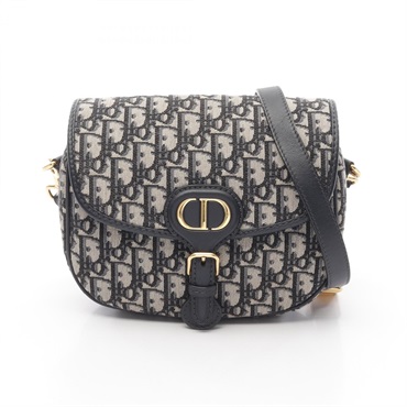 Christian Dior BOBBY Medium Oblique Jacquard Shoulder Bag canvas leather Beige