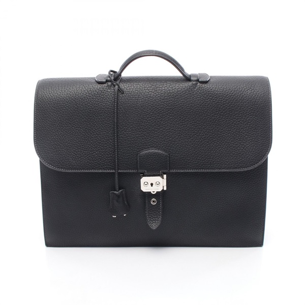 HERMES Sac a depeches 38 Business bag G Fjord leather Navy Blue indigo Used SHW